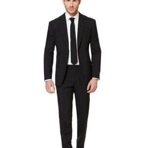 BARONI, Prive 40S Black 2-button 100% wool suit.